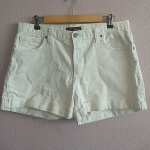 White denim shorts